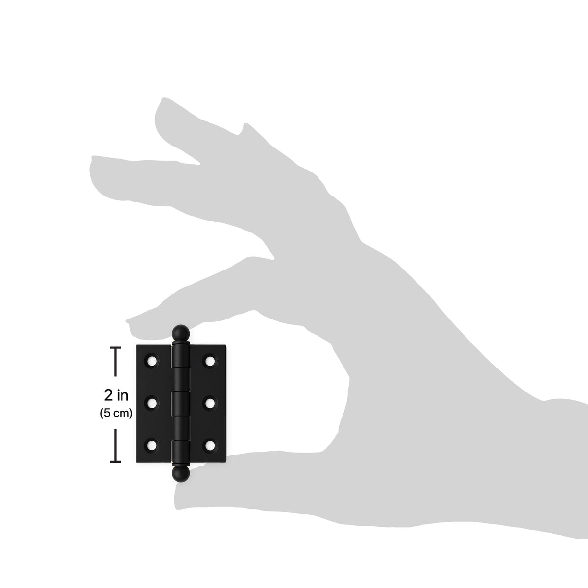 2" x 1-1/2" Cabinet Hinge, w/ Ball Tips, Solid Brass - Matte Black Finsbury Hardware Ball Bearing Hinges