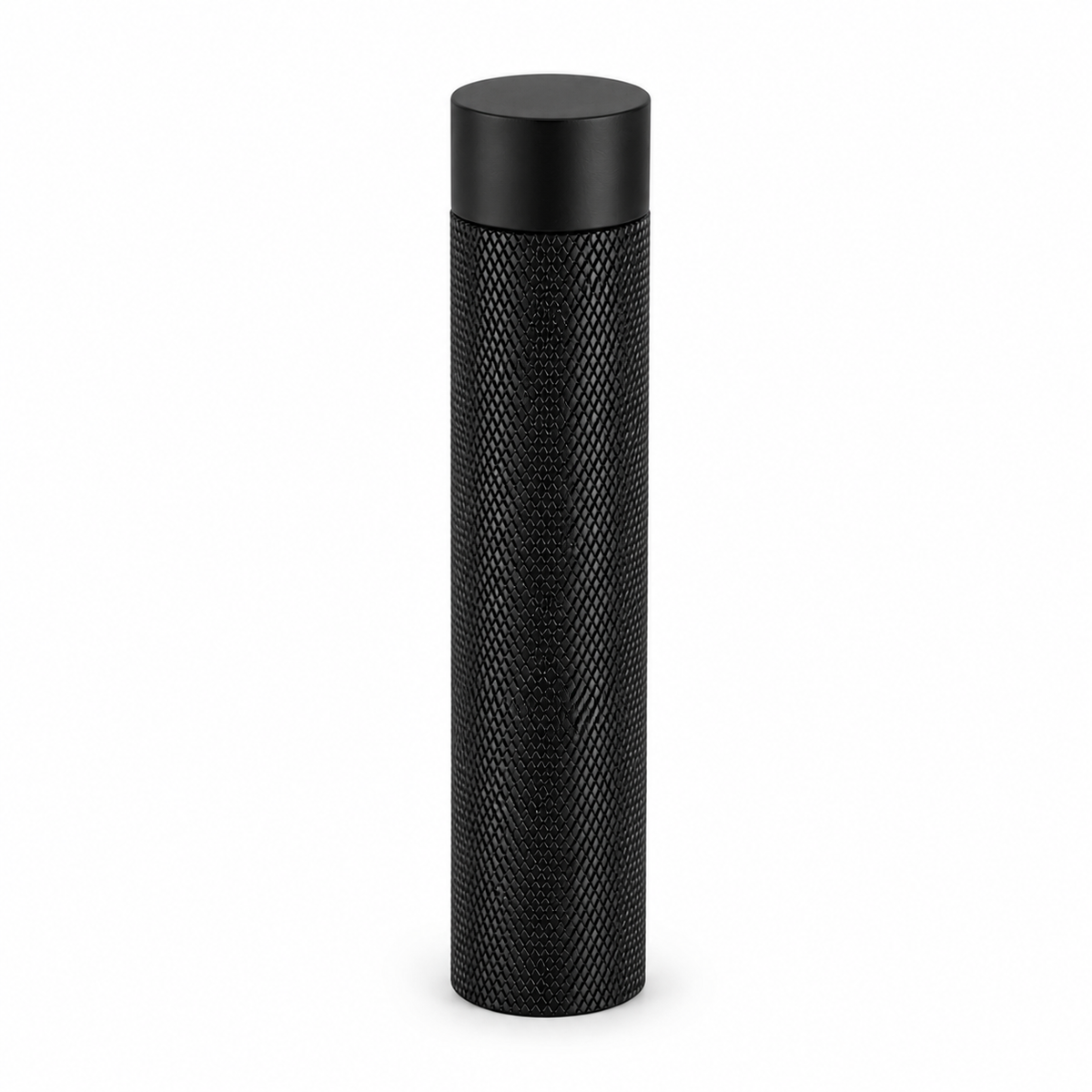 3" Wall-Mount Knurled Round Post Door Stop – Solid Brass, Residential Grade, Flat Black (US19) Finsbury Hardware Residential Hardware