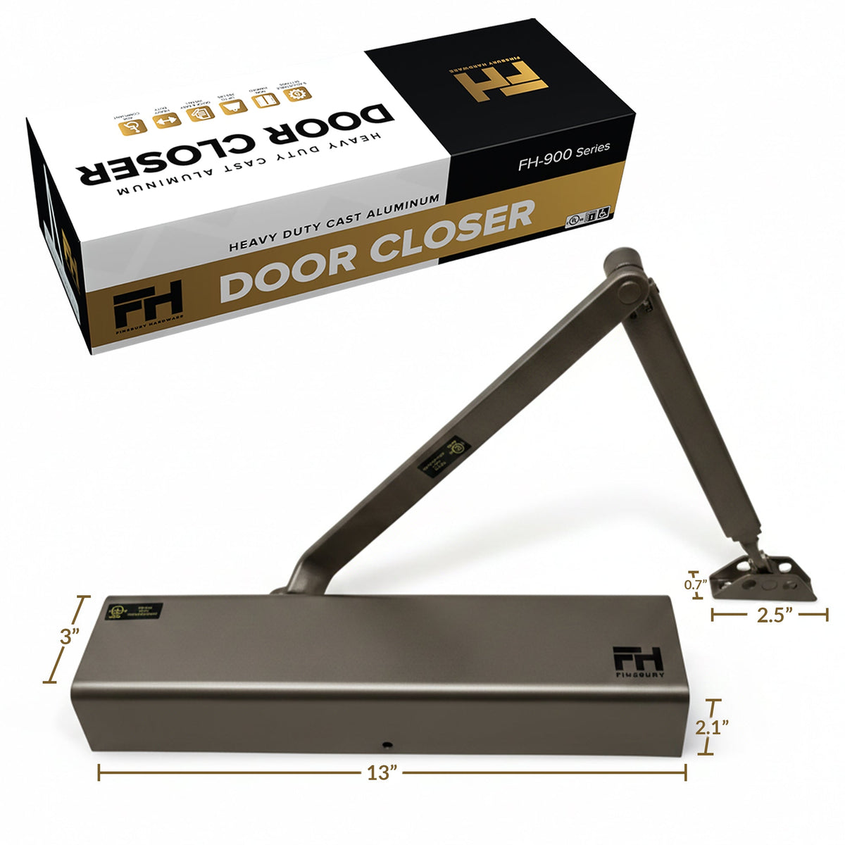 Heavy Duty Aluminum Commercial Door Closer - Duronotic Finsbury Hardware Hardware