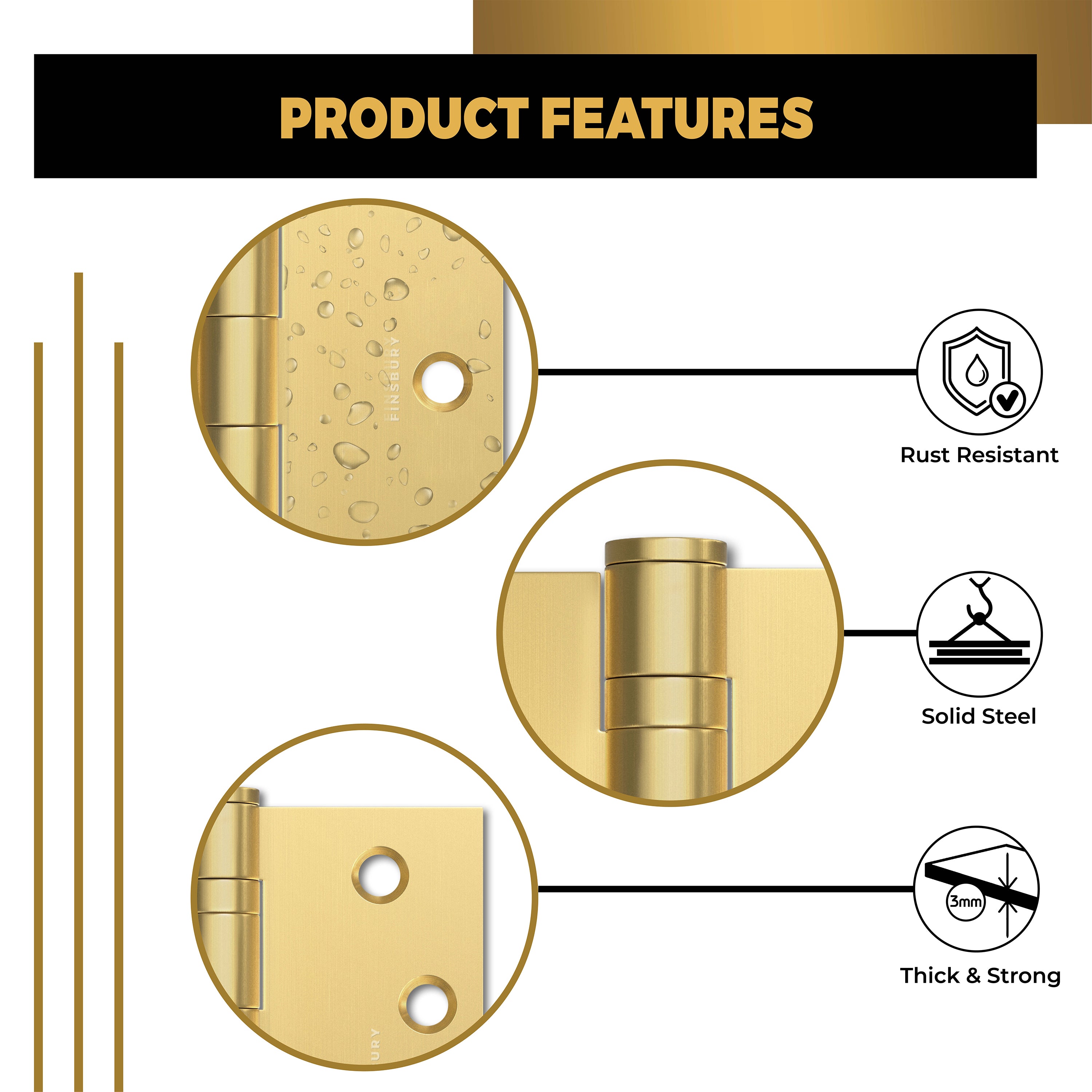 Matte Gold 3.5 x 3.5