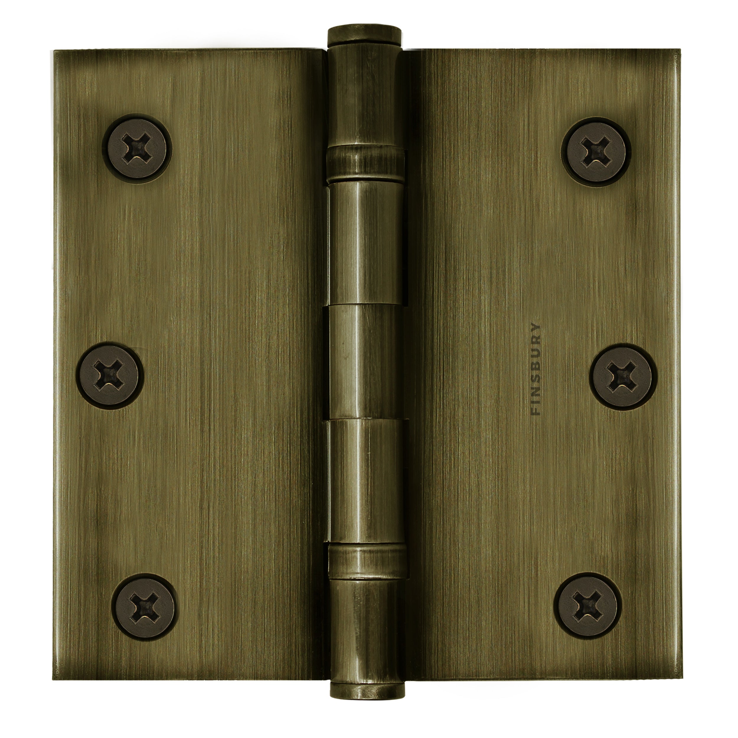 3x3 Inch Solid Brass Ball Bearing Door Hinge - Antique Brass Finsbury Hardware Ball Bearing Hinges