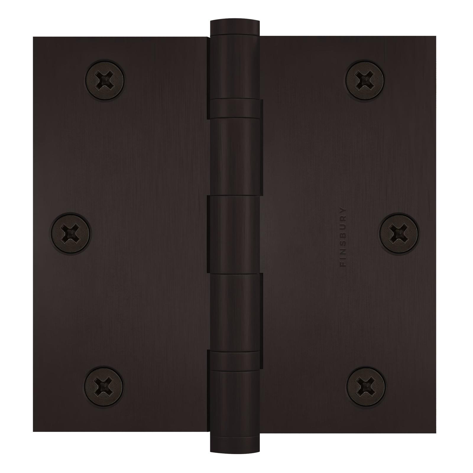 3.5 x 3.5 Inch Solid Brass Ball Bearing Door Hinge - Oil-Rubbed Bronze Finsbury Hardware Ball Bearing Hinges