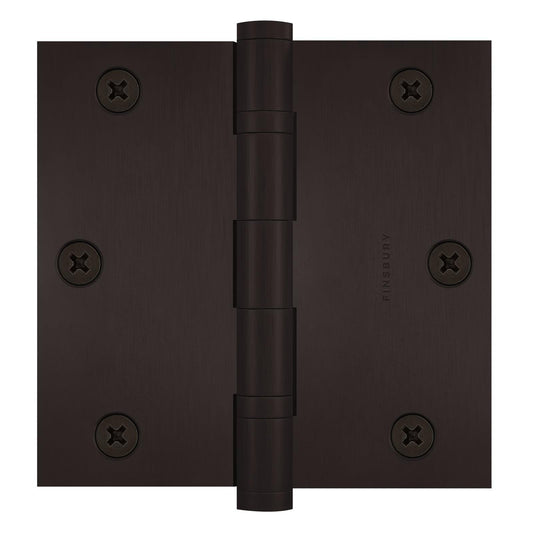 3.5 x 3.5 Inch Solid Brass Ball Bearing Door Hinge - Oil-Rubbed Bronze Finsbury Hardware Ball Bearing Hinges