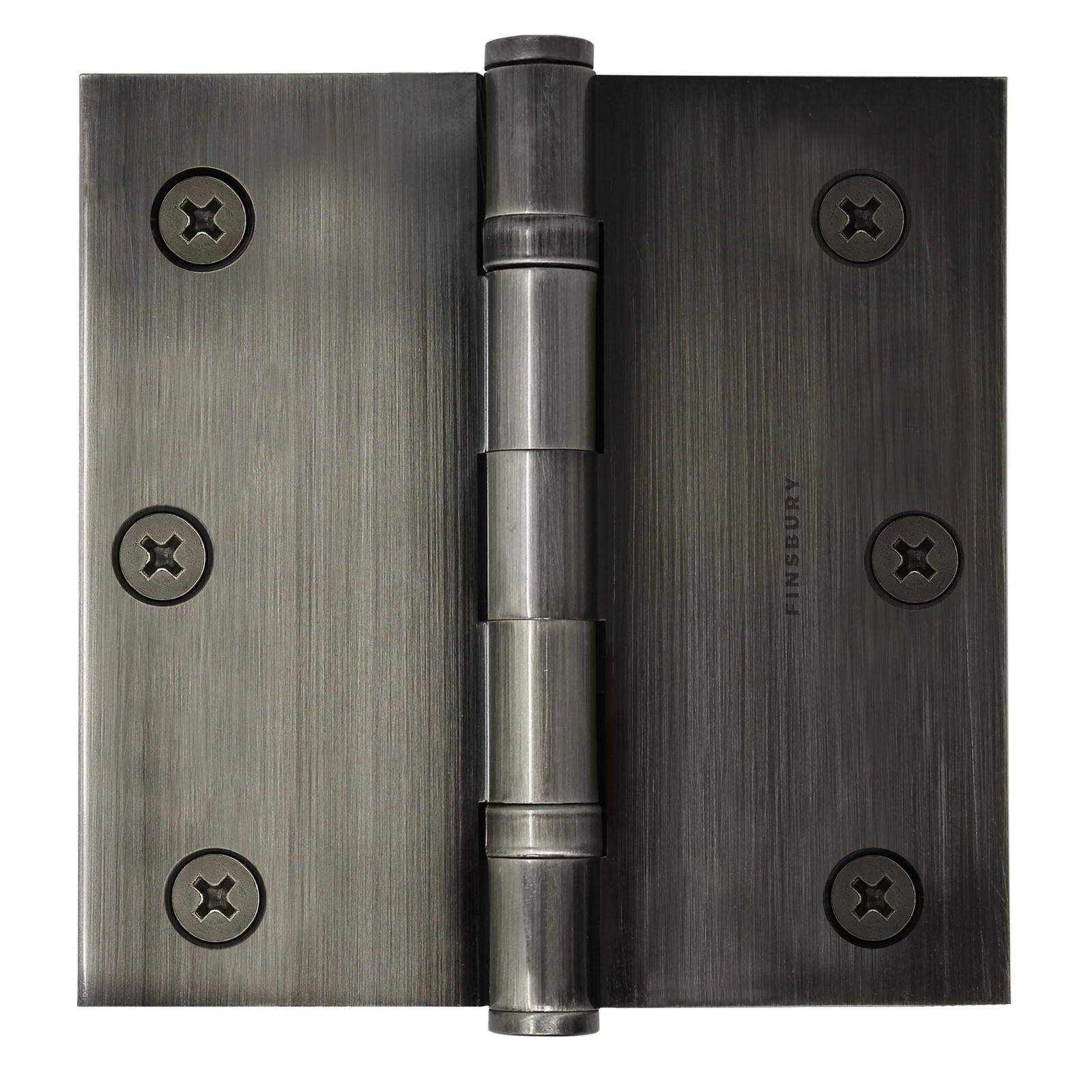 3x3 Inch Solid Brass Ball Bearing Door Hinge - Pewter Finsbury Hardware Ball Bearing Hinges