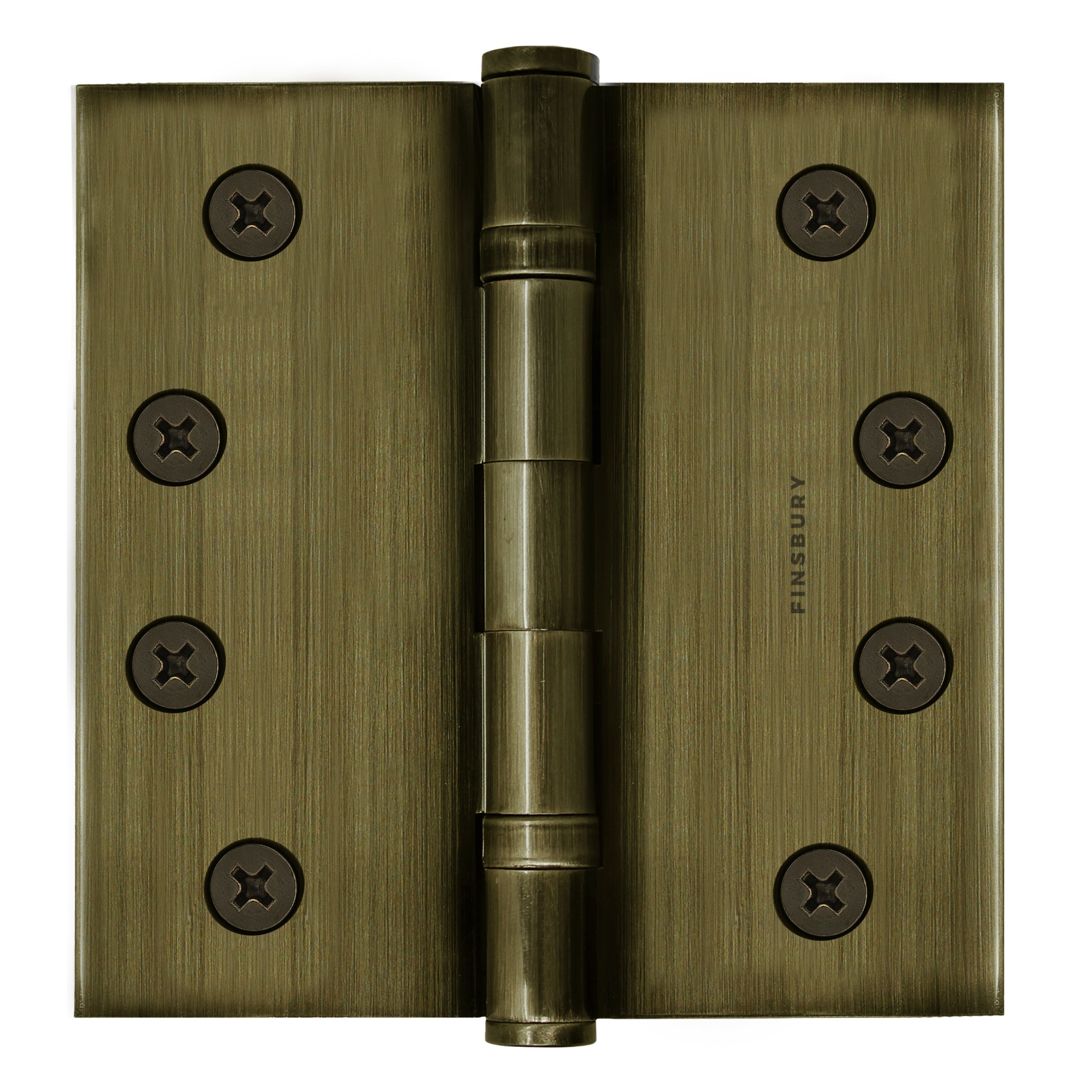 4.5 x 4.5 Inch Solid Brass Ball Bearing Door Hinge - Antique Brass Finsbury Hardware Ball Bearing Hinges