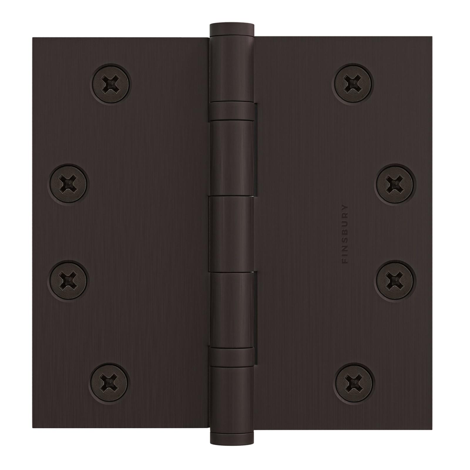 4.5 x 4.5 Inch Solid Brass Ball Bearing Door Hinge - Oil-Rubbed Bronze Finsbury Hardware Ball Bearing Hinges
