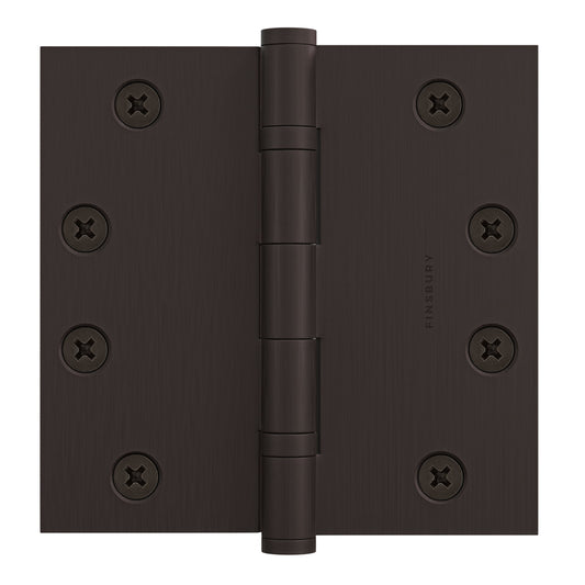 4x4 Inch Solid Brass Ball Bearing Door Hinge - Oil-Rubbed Bronze Finsbury Hardware Ball Bearing Hinges