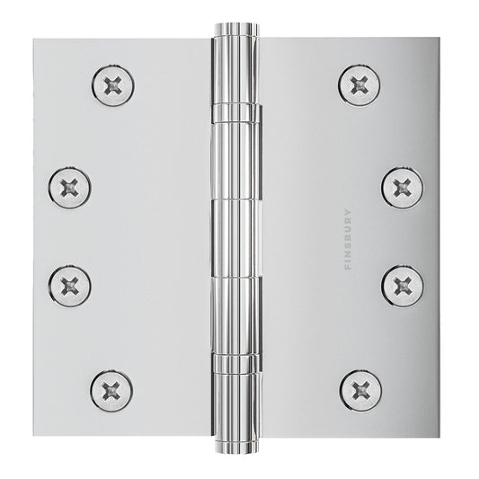 4.5 x 4.5 Inch Solid Brass Ball Bearing Door Hinge - Polished Chrome Finsbury Hardware Ball Bearing Hinges