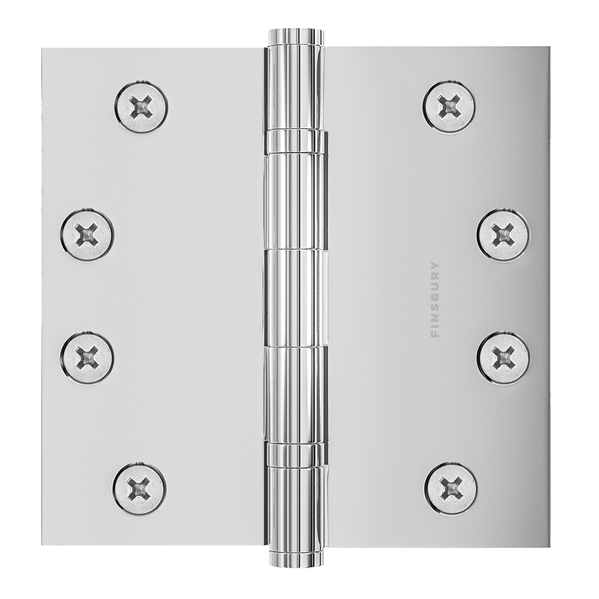 4x4 Inch Solid Brass Ball Bearing Door Hinge - Polished Chrome Finsbury Hardware Ball Bearing Hinges