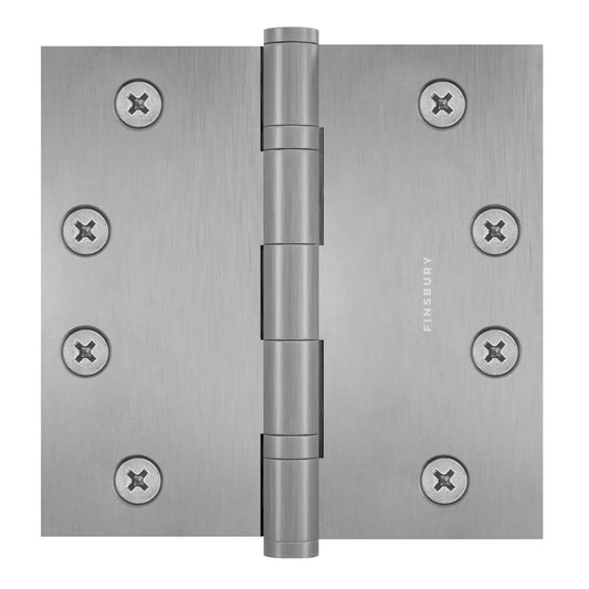 4x4 Inch Solid Brass Ball Bearing Door Hinge - Satin Nickel Finsbury Hardware Ball Bearing Hinges