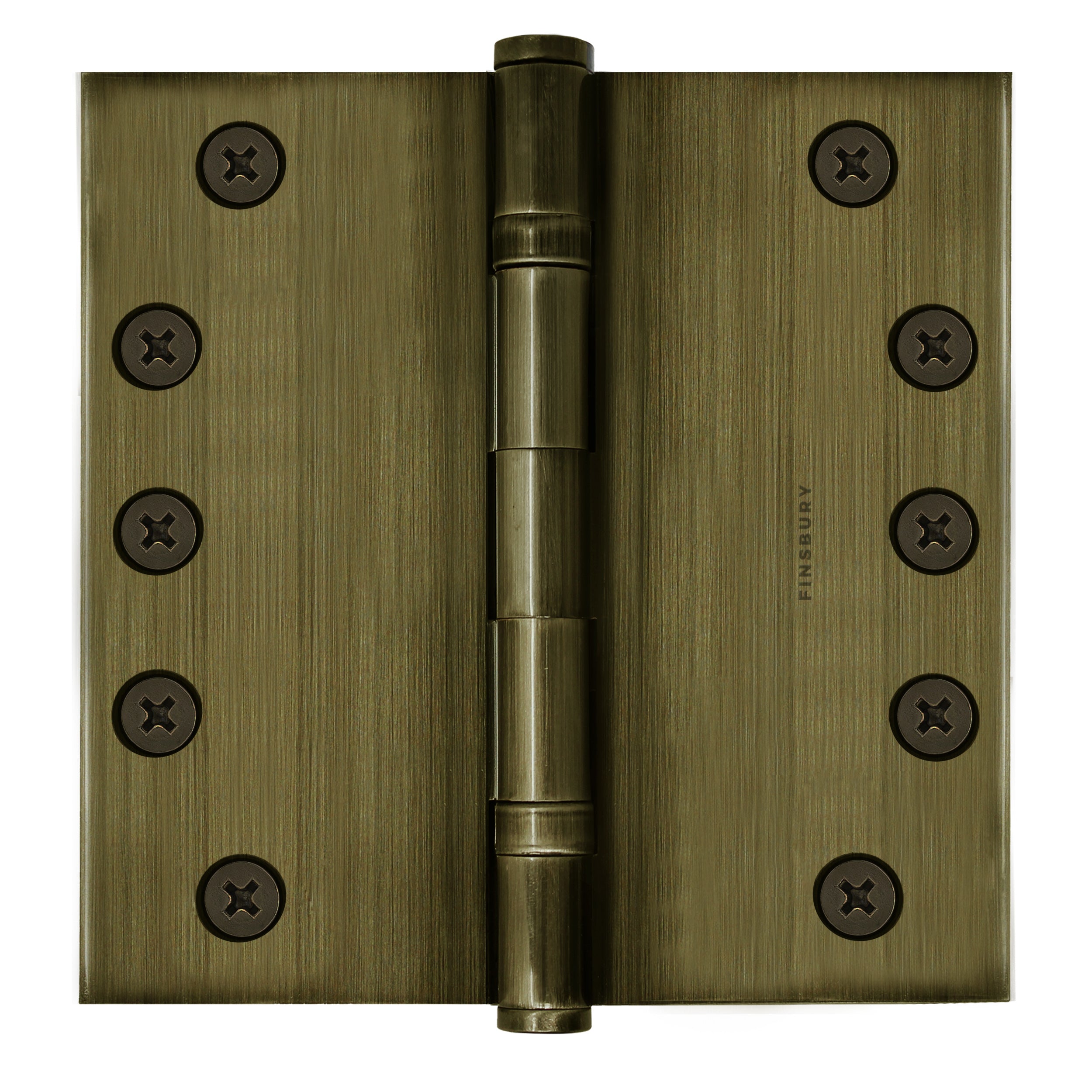 5x5 Inch Solid Brass Ball Bearing Door Hinge - Antique Brass Finsbury Hardware Ball Bearing Hinges