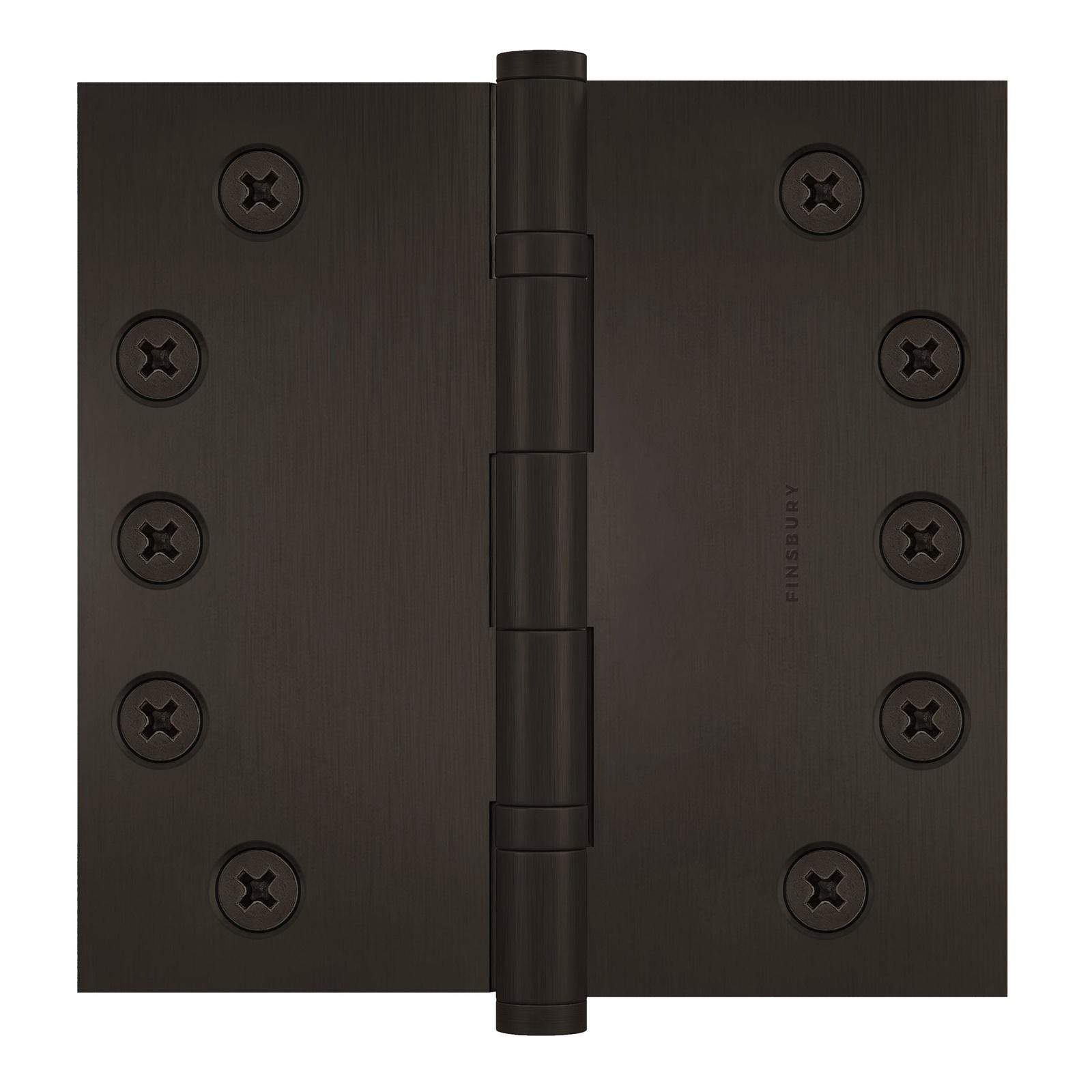 5x5 Inch Solid Brass Ball Bearing Door Hinge - Oil-Rubbed Bronze Finsbury Hardware Ball Bearing Hinges
