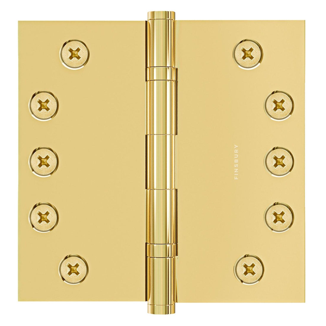 5x5 Inch Solid Brass Ball Bearing Door Hinge - Polished Brass Finsbury Hardware Ball Bearing Hinges