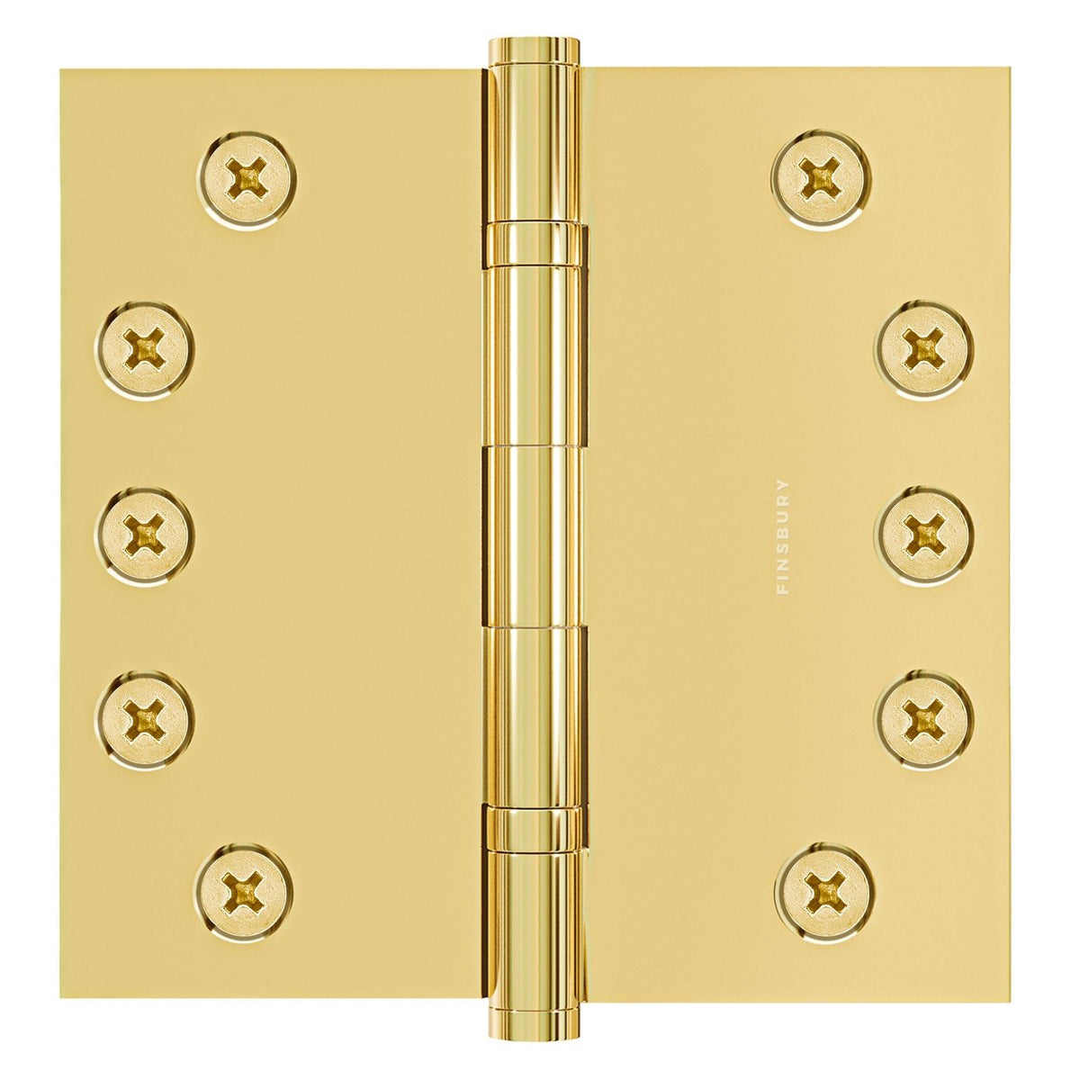 5x5 Inch Solid Brass Ball Bearing Door Hinge - Polished Brass Finsbury Hardware Ball Bearing Hinges