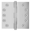 5x5 Inch Solid Brass Ball Bearing Door Hinge - Polished Chrome Finsbury Hardware Ball Bearing Hinges