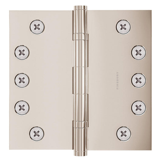 5x5 Inch Solid Brass Ball Bearing Door Hinge - Polished Nickel Finsbury Hardware Ball Bearing Hinges