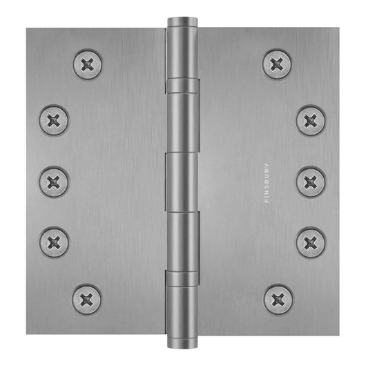 5x5 Inch Solid Brass Ball Bearing Door Hinge - Satin Nickel Finsbury Hardware Ball Bearing Hinges