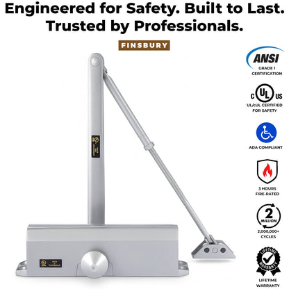 Medium/Heavy Duty Door Closer - Aluminum Finish Finsbury Hardware Hardware