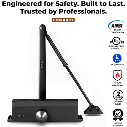 Medium/Heavy Duty Door Closer - Matte Black Finish Finsbury Hardware Hardware