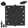 5x5 Inch Solid Brass Ball Bearing Entrance Door Hinge - Matte Black (Super Heavy Duty 5MM) Finsbury Hardware Ball Bearing Hinges