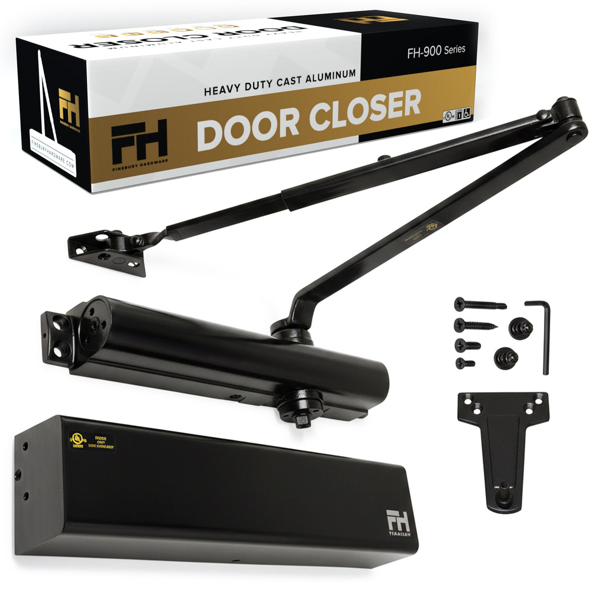 Heavy Duty Aluminum Commercial Door Closer - Matte Black Finsbury Hardware Hardware