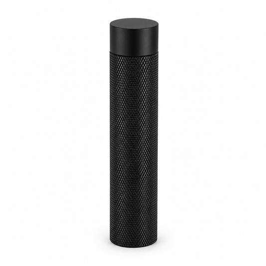 3" Wall-Mount Knurled Round Post Door Stop – Solid Brass, Residential Grade, Flat Black (US19) Finsbury Hardware Residential Hardware