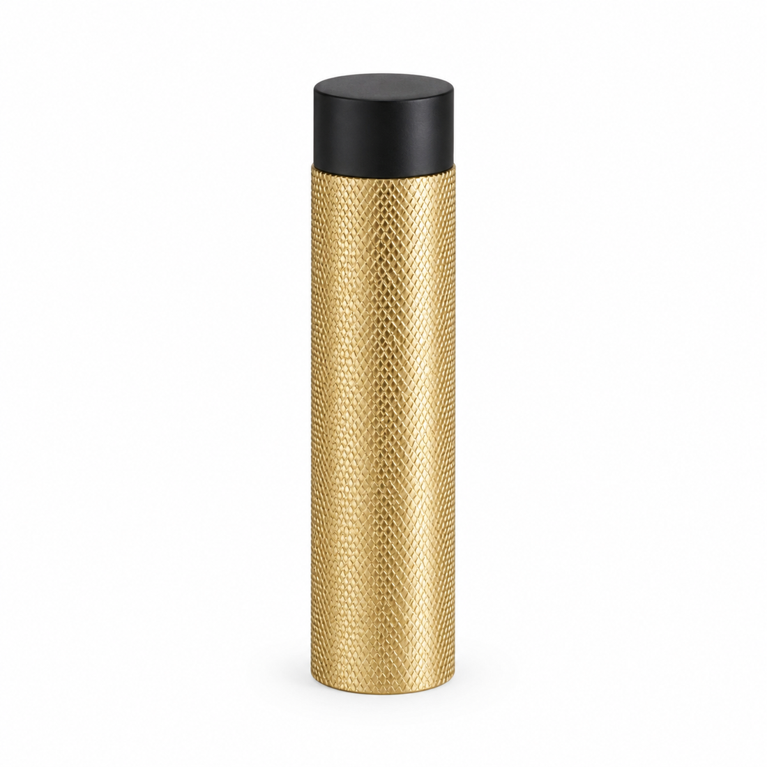 3" Wall-Mount Knurled Round Post Door Stop – Solid Brass, Residential Grade, Satin Brass (US4) Finsbury Hardware Residential Hardware