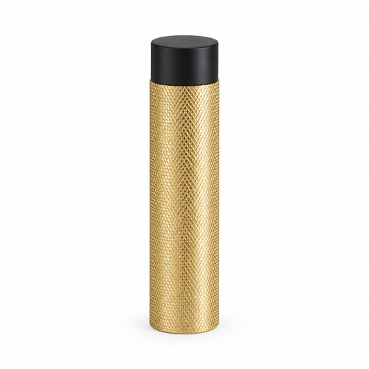 3" Wall-Mount Knurled Round Post Door Stop – Solid Brass, Residential Grade, Satin Brass (US4) Finsbury Hardware Residential Hardware