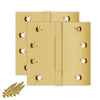 4x4 Inch Solid Brass Square Barrel Door Hinge - Polished Brass Finsbury Hardware Square Barrel Hinges