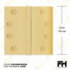 4x4 Inch Solid Brass Square Barrel Door Hinge - Polished Brass Finsbury Hardware Square Barrel Hinges