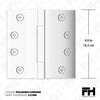 4x4 Inch Solid Brass Square Barrel Door Hinge - Polished Chrome Finsbury Hardware Square Barrel Hinges