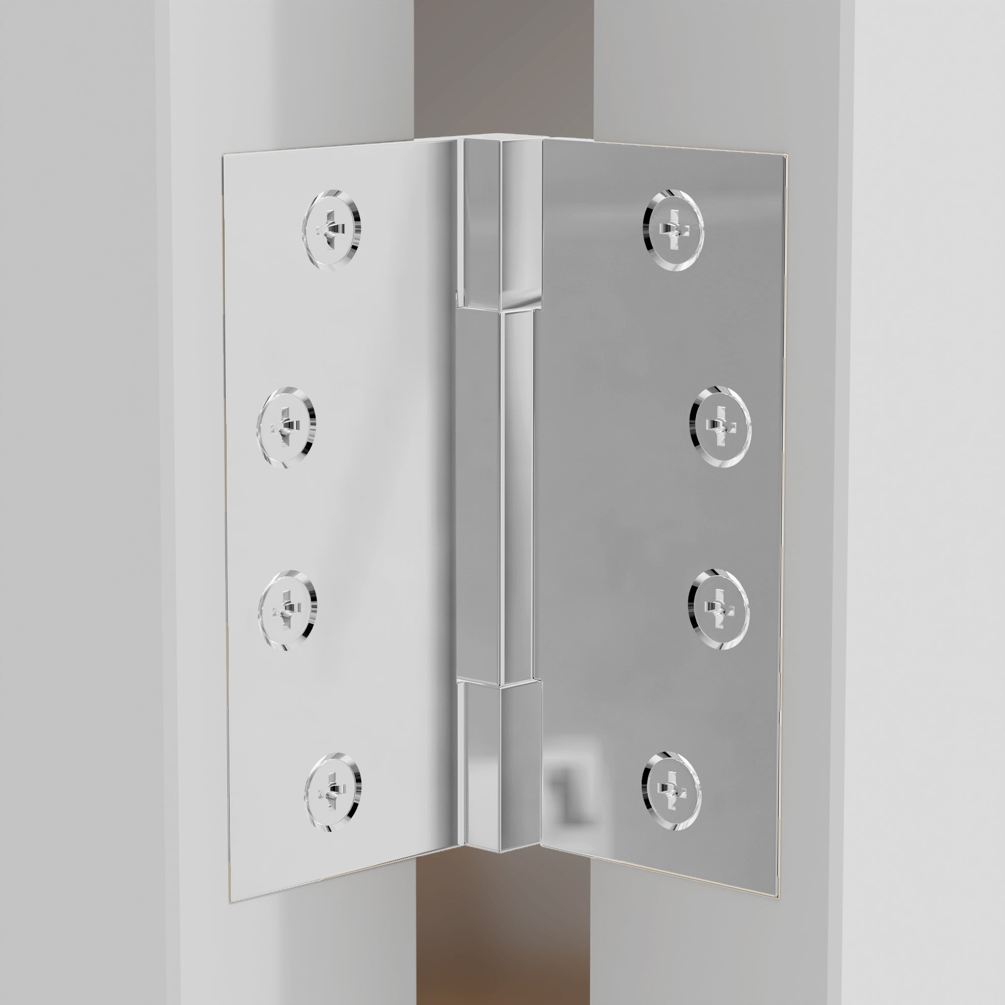 4x4 Inch Solid Brass Square Barrel Door Hinge - Polished Chrome Finsbury Hardware Square Barrel Hinges