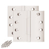 4x4 Inch Solid Brass Square Barrel Door Hinge - Polished Nickel Finsbury Hardware Square Barrel Hinges