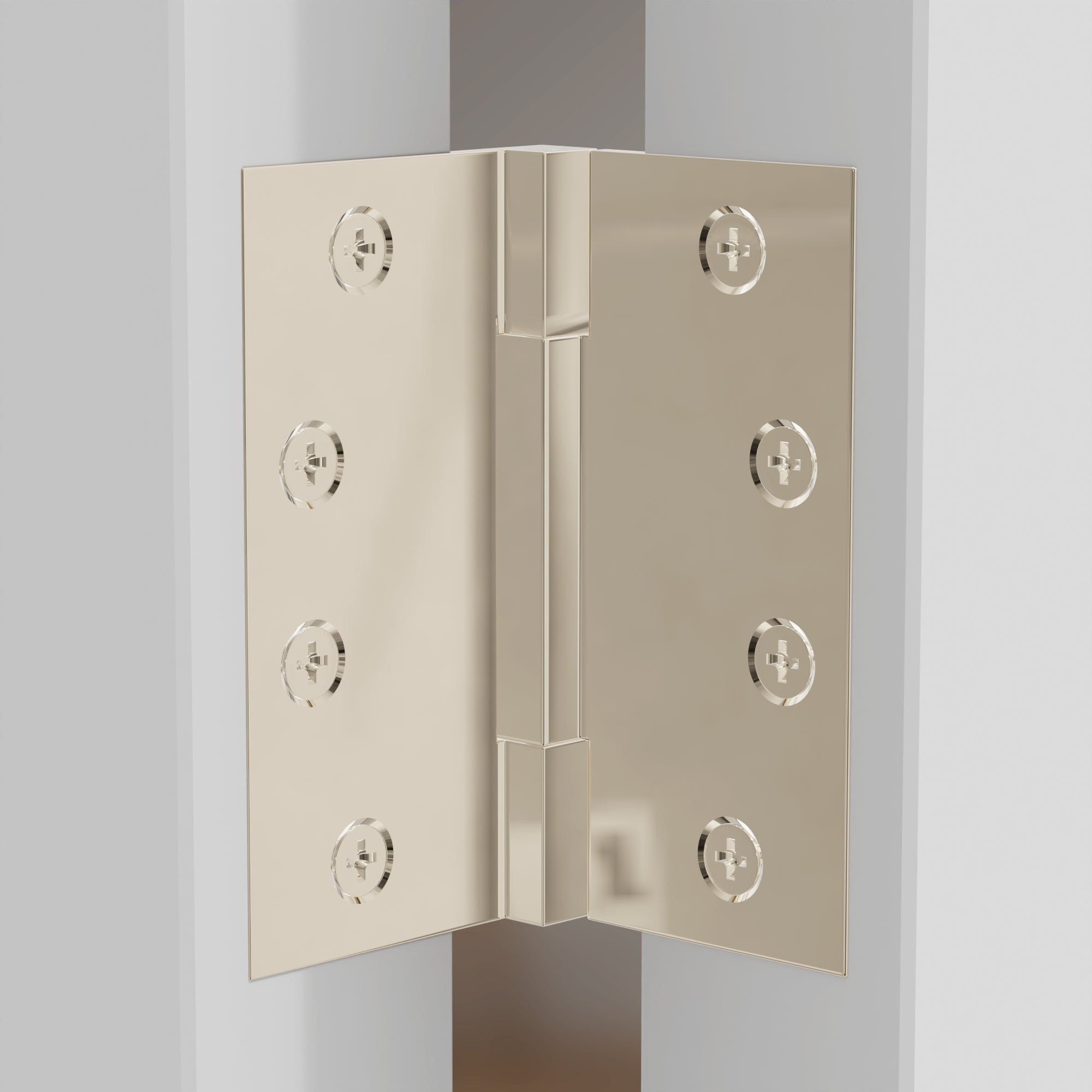 4x4 Inch Solid Brass Square Barrel Door Hinge - Polished Nickel Finsbury Hardware Square Barrel Hinges