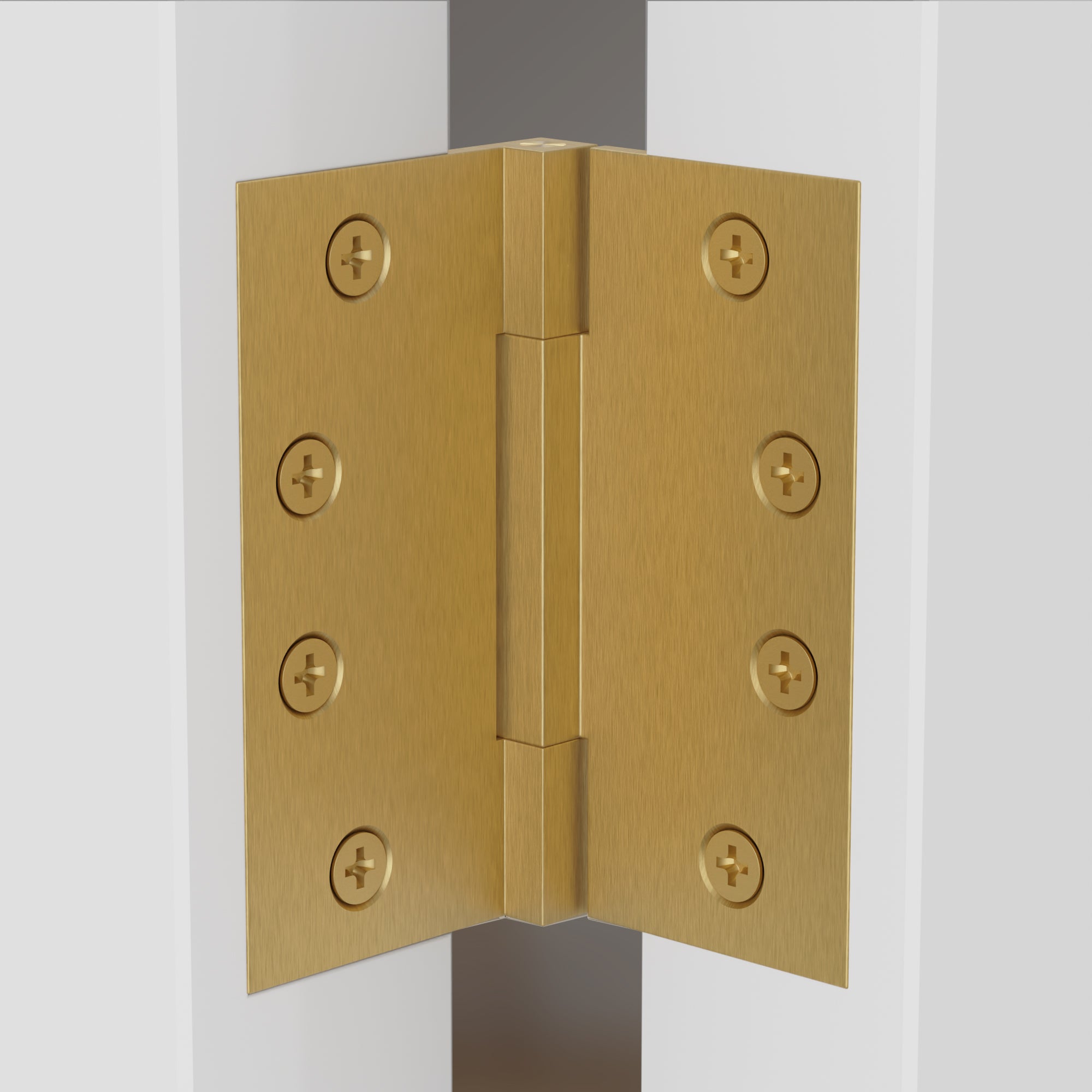 4x4 Inch Solid Brass Square Barrel Door Hinge - Satin Brass Finsbury Hardware Square Barrel Hinges
