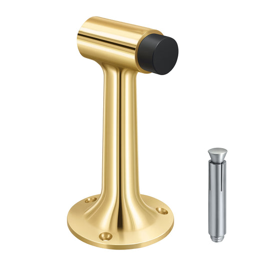 Heavy Duty 6″ Floor-Mount Door Stop – Solid Brass, Commercial Grade (Polished Brass) Finsbury Hardware Commercial Hardware