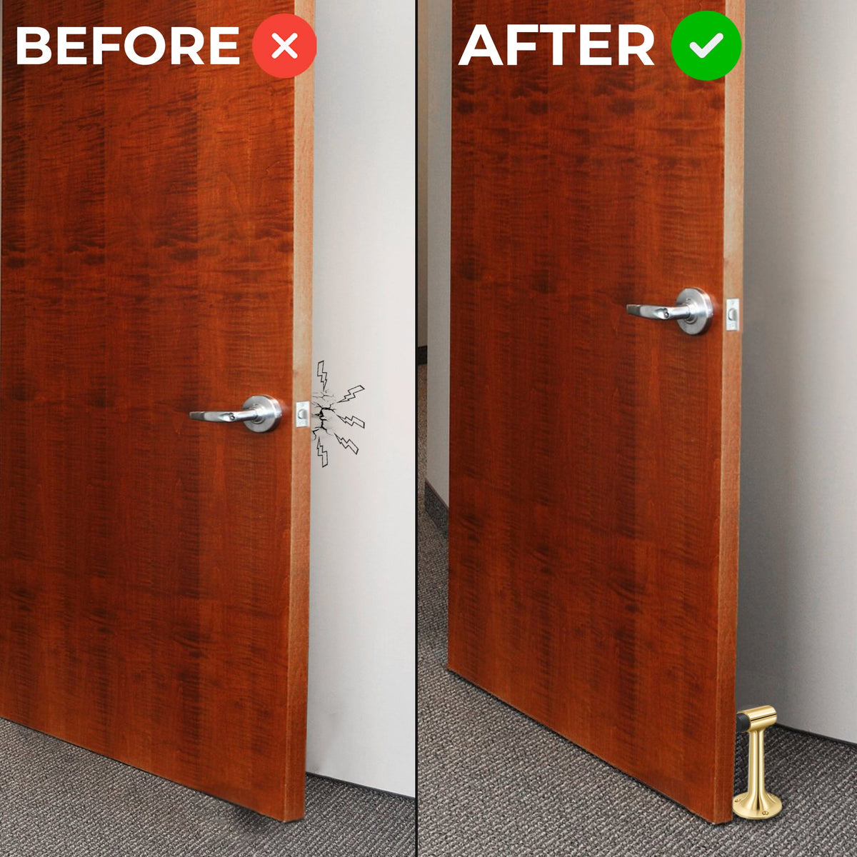 Heavy Duty 6″ Floor-Mount Door Stop – Solid Brass, Commercial Grade (Polished Brass) Finsbury Hardware Commercial Hardware