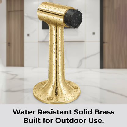 Heavy Duty 6″ Floor-Mount Door Stop – Solid Brass, Commercial Grade (Polished Brass) Finsbury Hardware Commercial Hardware
