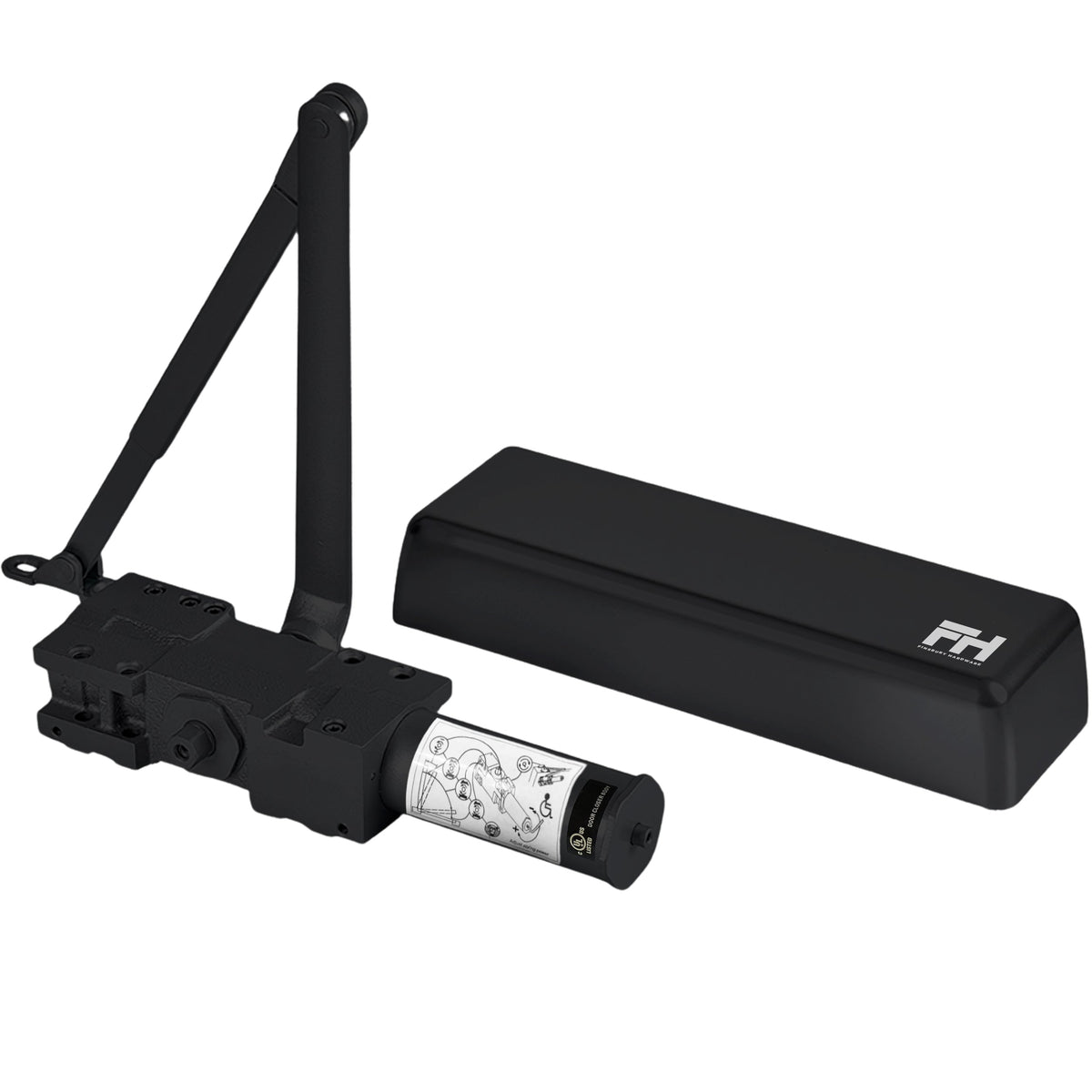 Extra Heavy Duty Commercial Door Closer Cast Iron - Matte Black Finish Finsbury Hardware Hardware