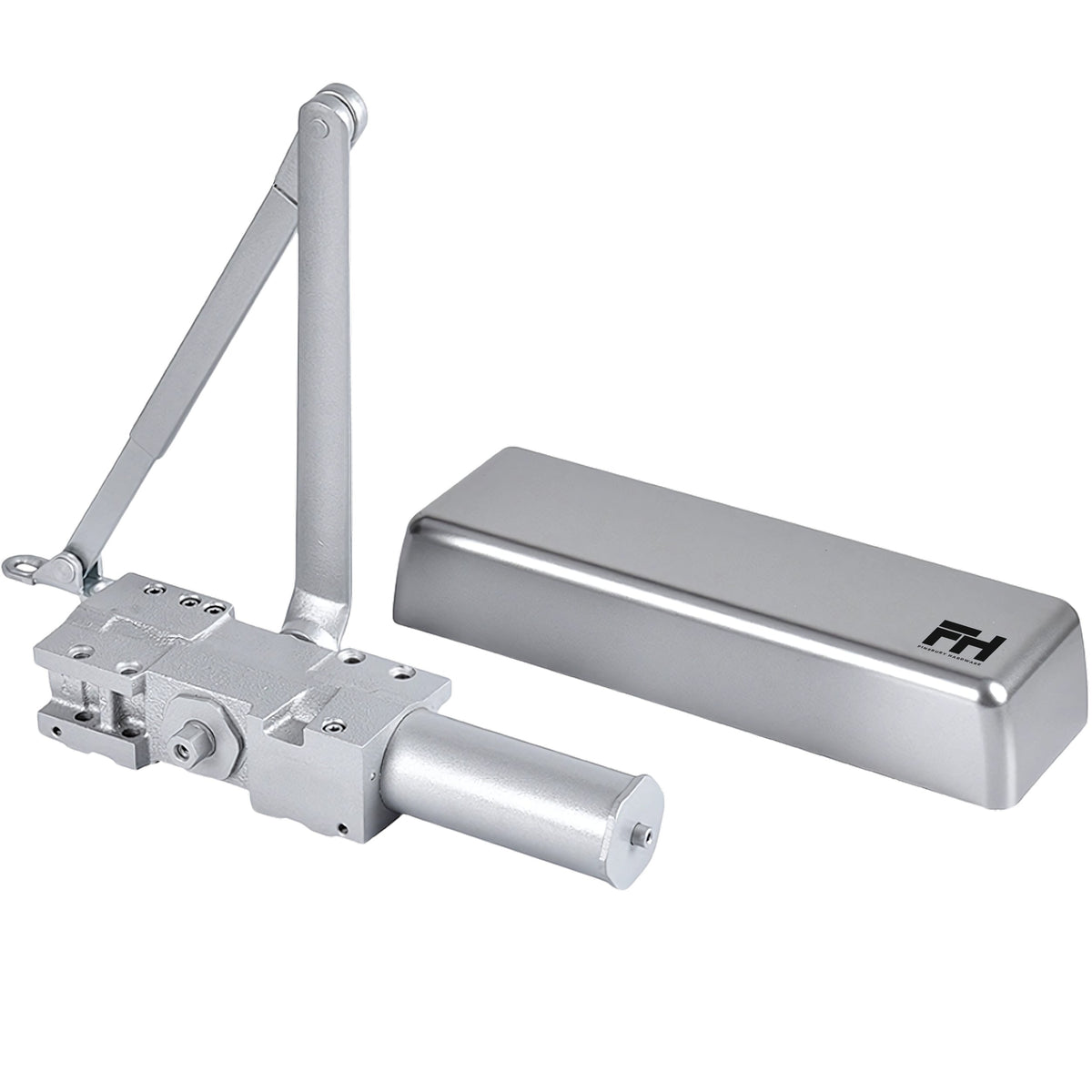 Extra Heavy Duty Commercial Door Closer Cast Iron - Aluminum Finish Finsbury Hardware Hardware
