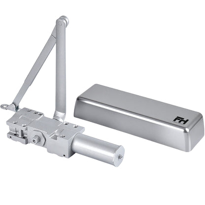 Extra Heavy Duty Commercial Door Closer Cast Iron - Aluminum Finish Finsbury Hardware Hardware