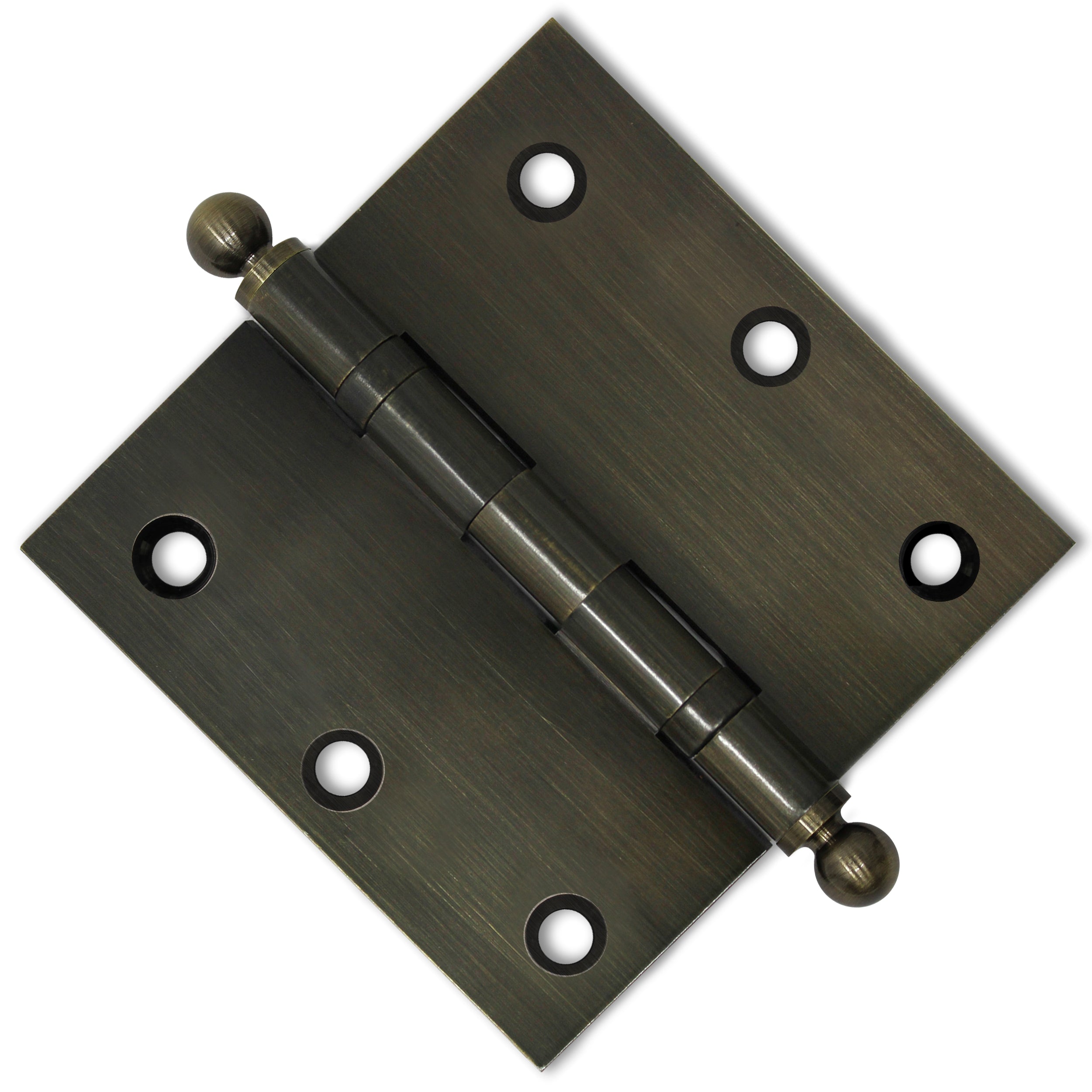 3x3 Inch Solid Brass Ball Bearing Door Hinge - Antique Brass Finsbury Hardware Ball Bearing Hinges