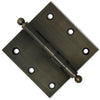 3x3 Inch Solid Brass Ball Bearing Door Hinge - Antique Brass Finsbury Hardware Ball Bearing Hinges