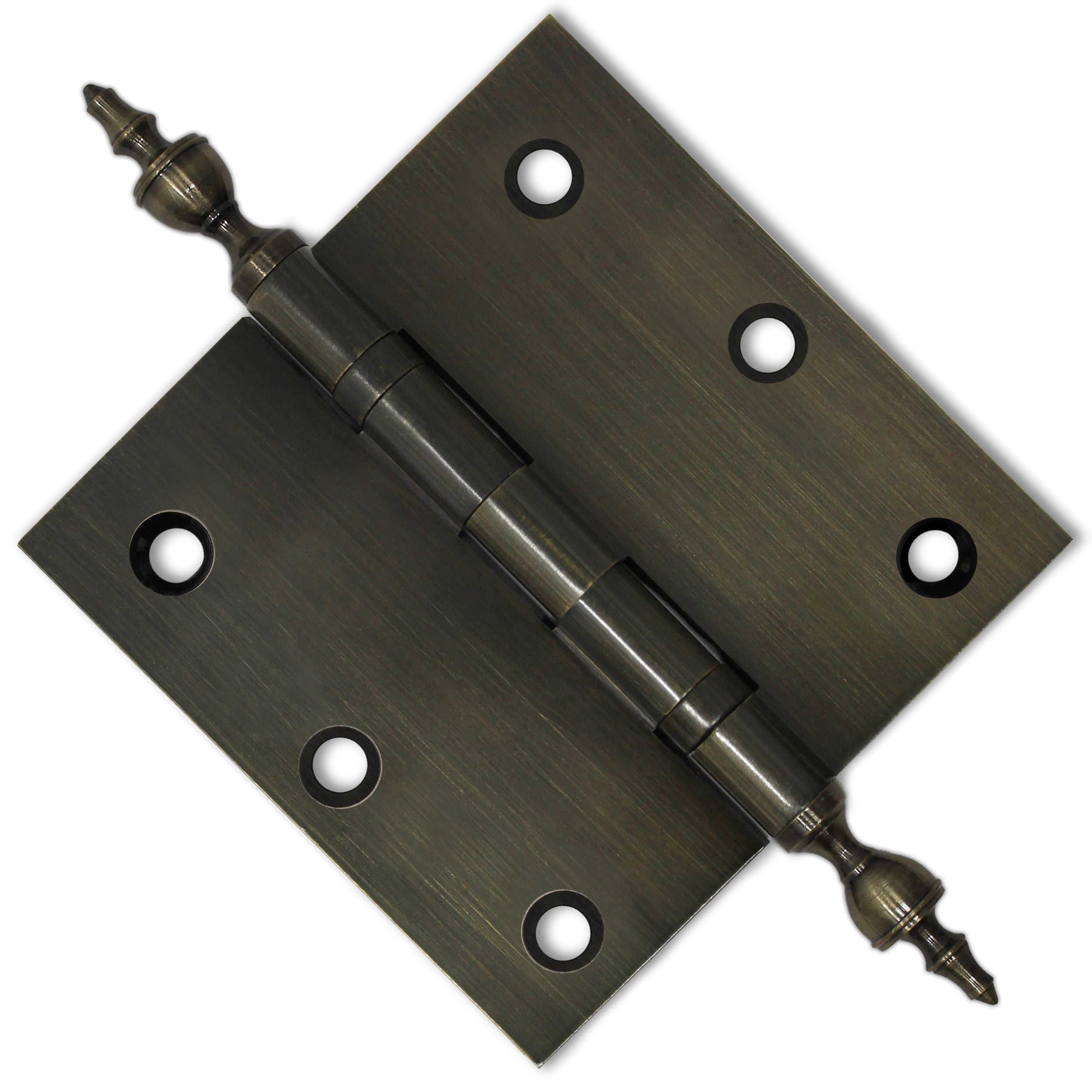 3x3 Inch Solid Brass Ball Bearing Door Hinge - Antique Brass Finsbury Hardware Ball Bearing Hinges
