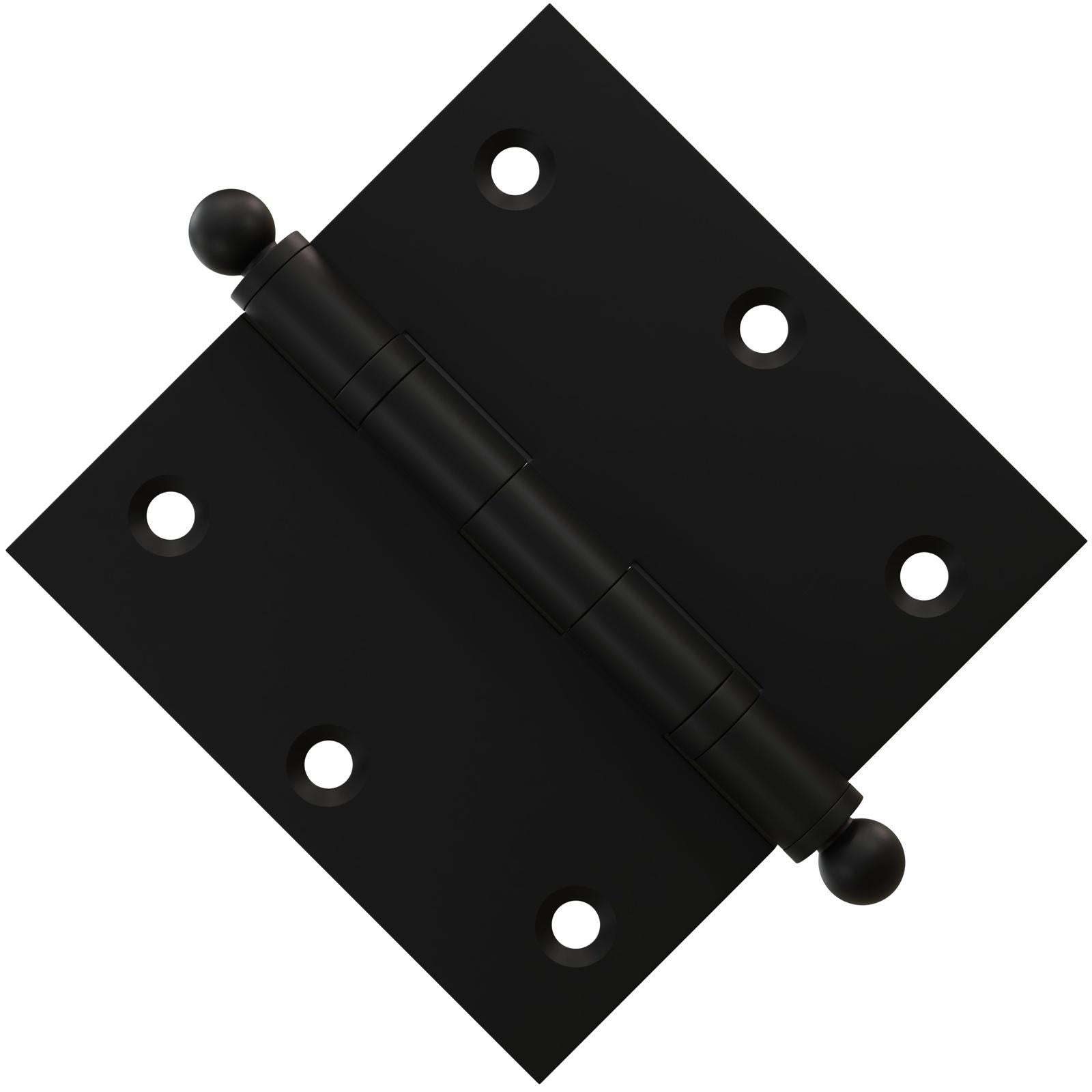 3x3 Inch Solid Brass Ball Bearing Door Hinge - Flat Black Finsbury Hardware Ball Bearing Hinges