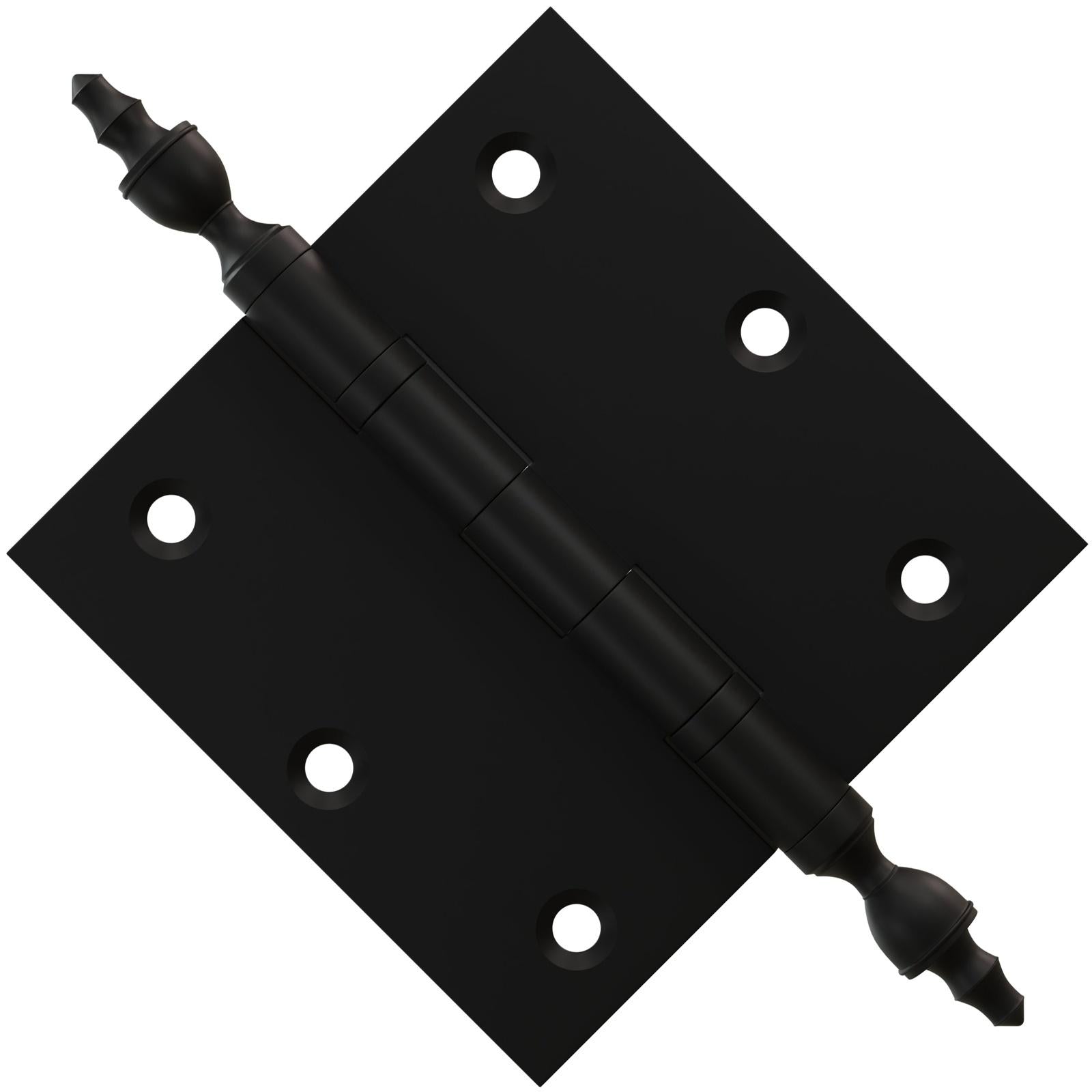 3.5 x 3.5 Inch Solid Brass Ball Bearing Door Hinge - Flat Black Finsbury Hardware Ball Bearing Hinges