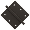 3x3 Inch Solid Brass Ball Bearing Door Hinge - Oil-Rubbed Bronze Finsbury Hardware Ball Bearing Hinges