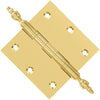 3x3 Inch Solid Brass Ball Bearing Door Hinge - Polished Brass Finsbury Hardware Ball Bearing Hinges