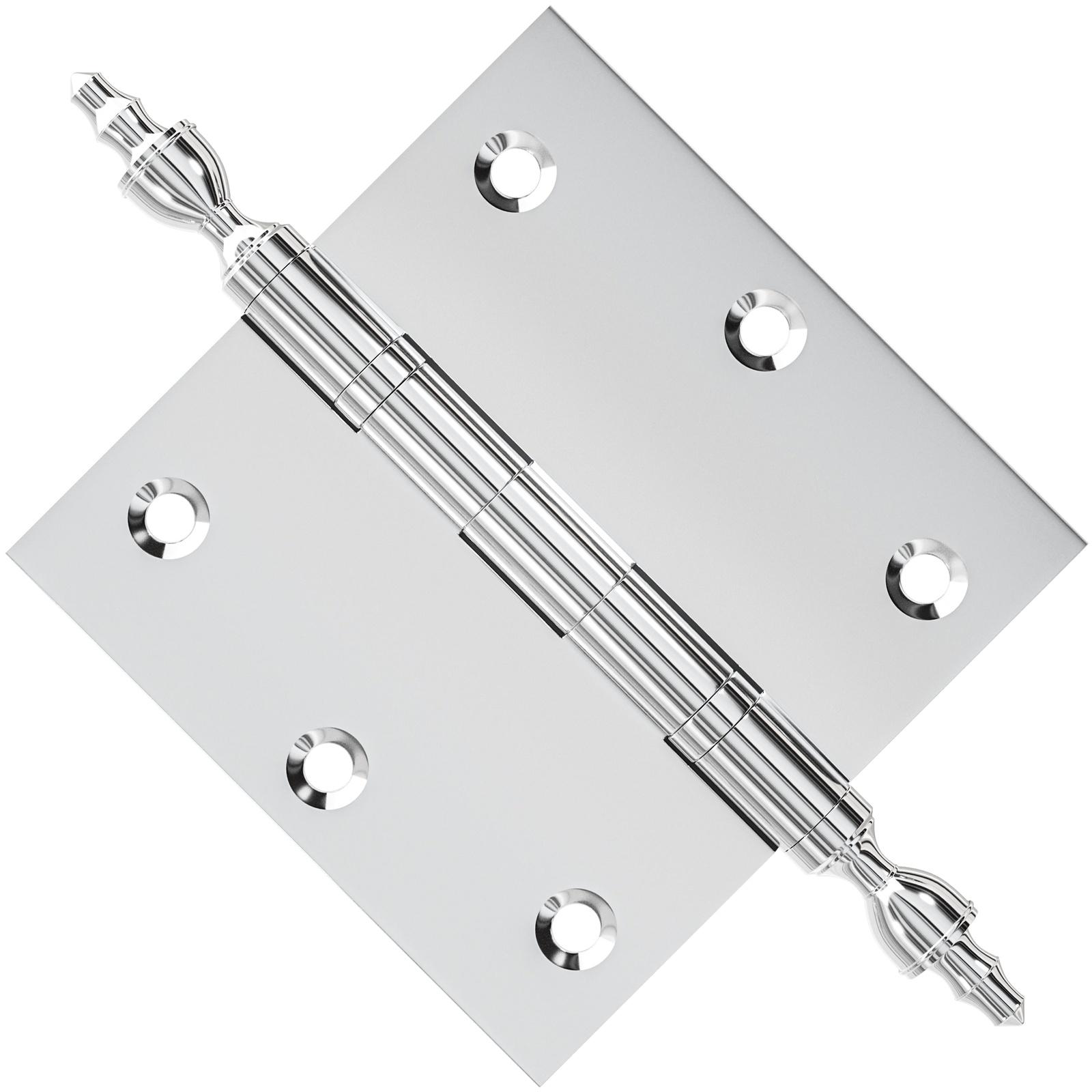 3x3 Inch Solid Brass Ball Bearing Door Hinge - Polished Chrome Finsbury Hardware Ball Bearing Hinges