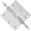3x3 Inch Solid Brass Ball Bearing Door Hinge - Polished Chrome Finsbury Hardware Ball Bearing Hinges